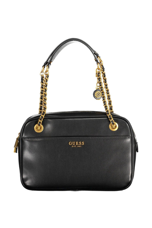 Black Polyethylene Women Handbag - GLAMHUB BOUTIQUE 