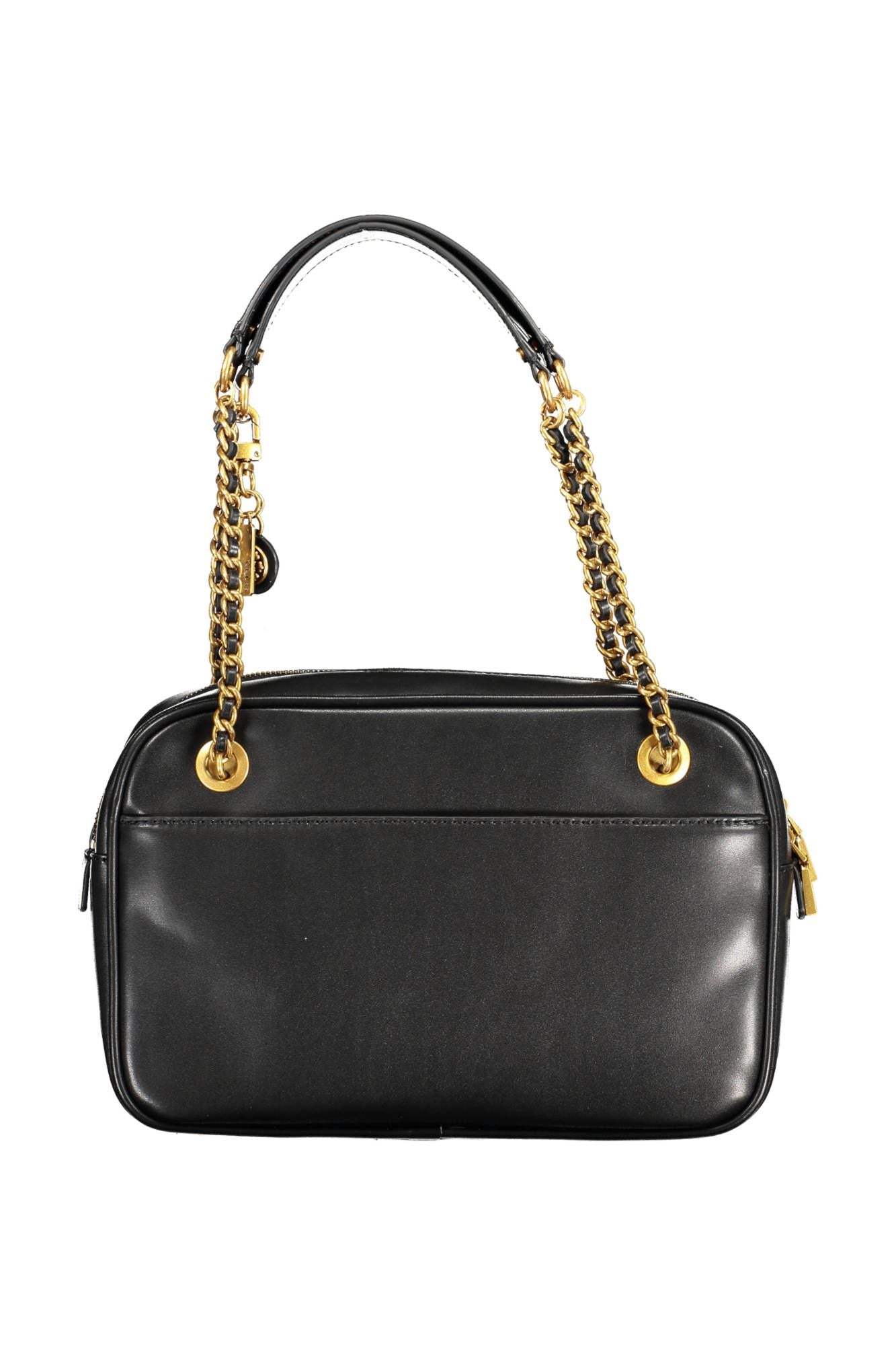 Black Polyethylene Women Handbag - GLAMHUB BOUTIQUE 