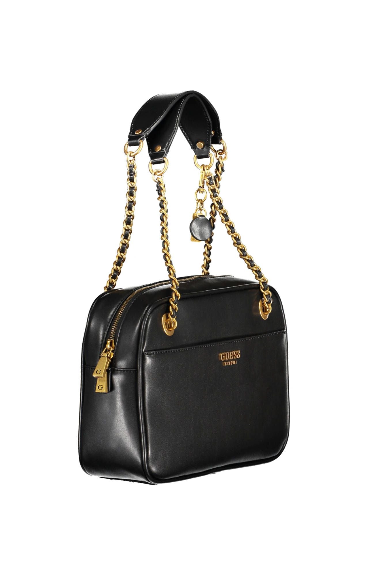 Black Polyethylene Women Handbag - GLAMHUB BOUTIQUE 