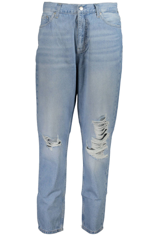 Light Blue Cotton Women Jeans - GLAMHUB BOUTIQUE 