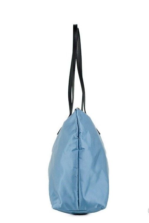 Portuna Medusa Medium Cornflower Blue Nylon Leather Tote Bag Purse - GLAMHUB BOUTIQUE 