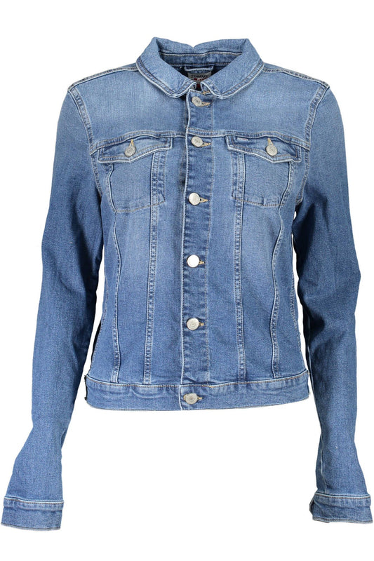 Blue Cotton Women Jacket - GLAMHUB BOUTIQUE 