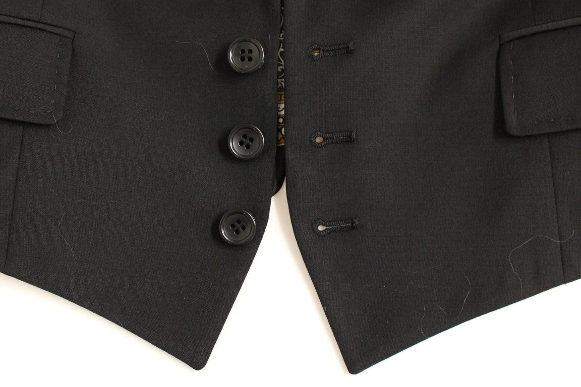 Elegant Silk-Blend Black Blazer with Scarf Back Detail - GlamHub Luxury and Icon Brand Clothing