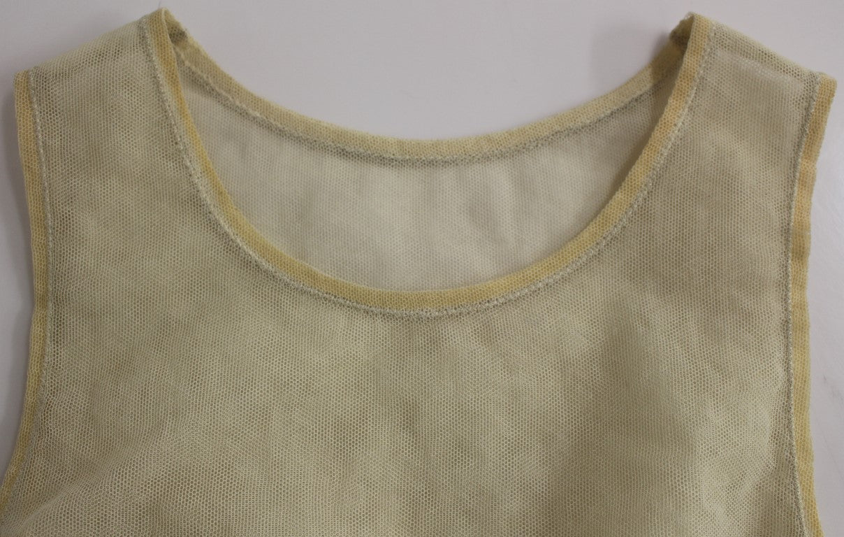 Elegant Beige Tank Top Blouse - GlamHub Luxury and Icon Brand Clothing