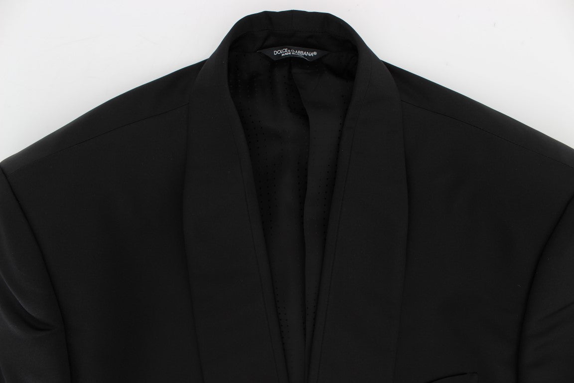 Exclusive Black Silk One Button Blazer - GlamHub Luxury and Icon Brand Clothing