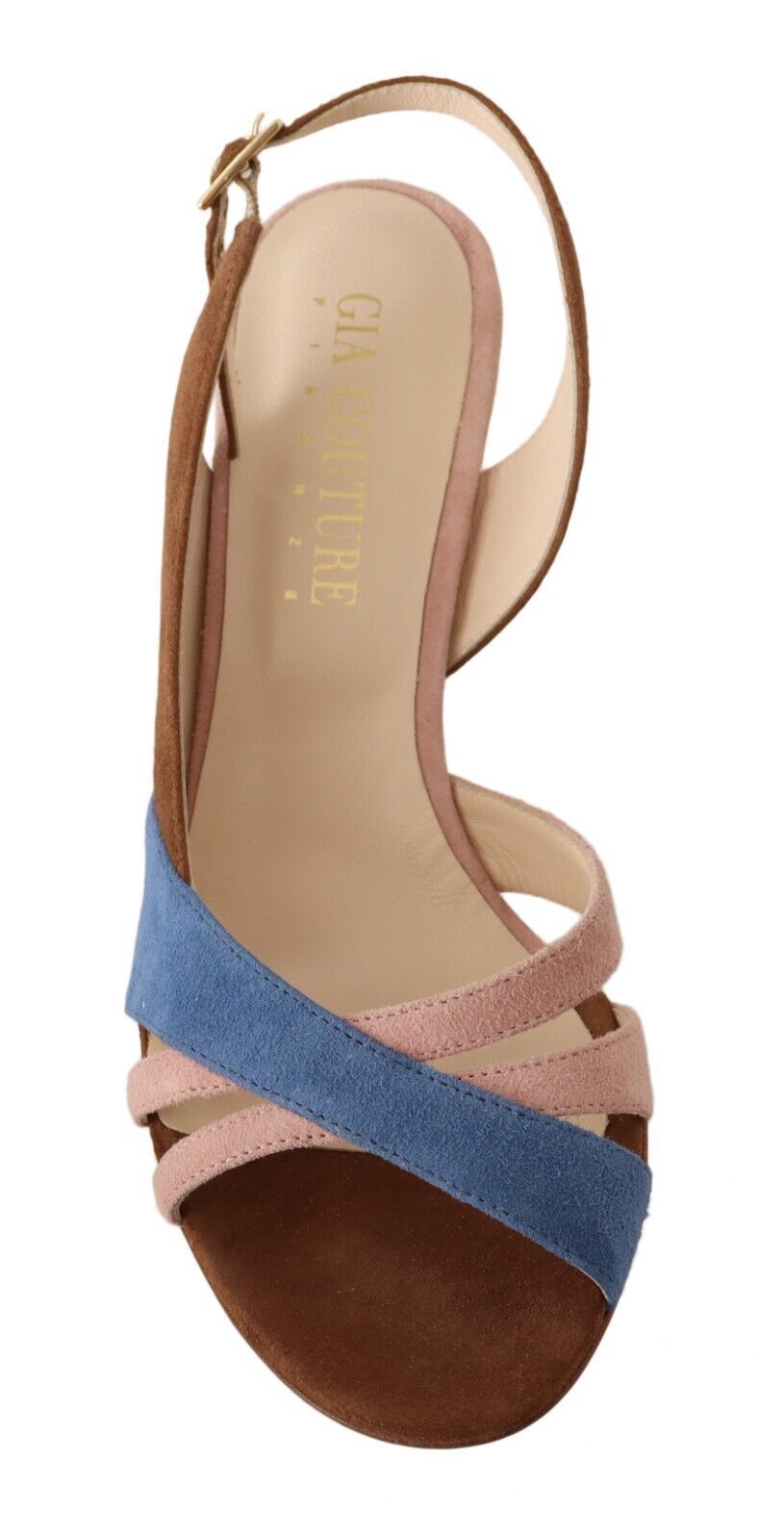 Chic Multicolor Suede Slingback Heel Sandals - GlamHub Luxury and Icon Brand Clothing