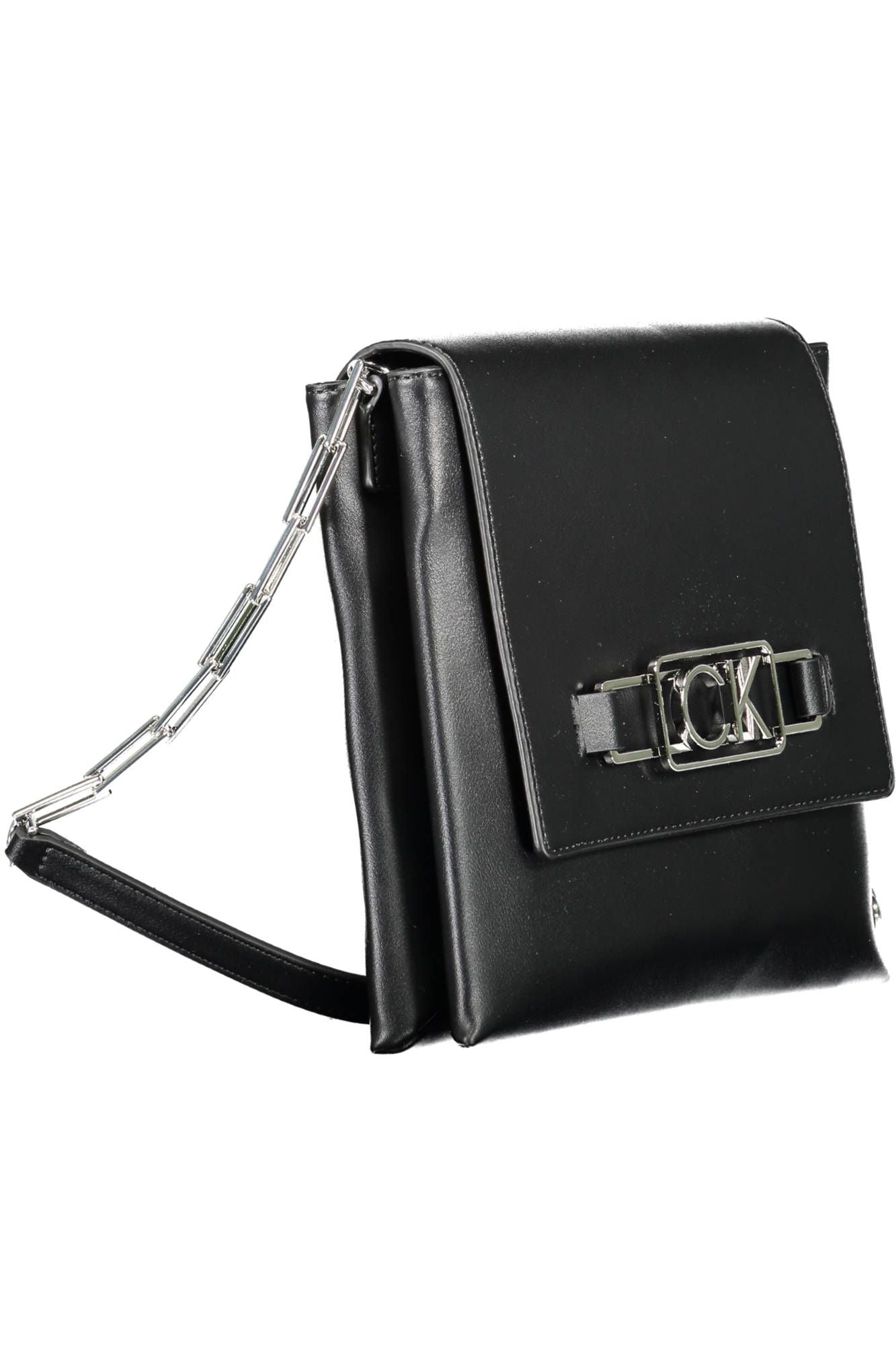 Black Polyethylene Women Handbag - GLAMHUB BOUTIQUE 