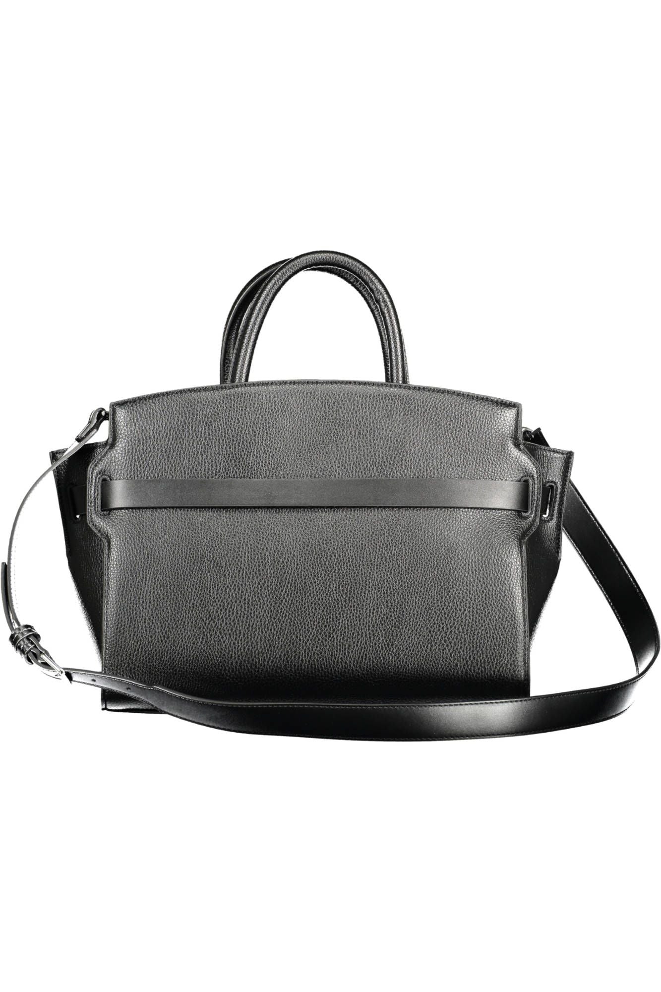 Black Polyethylene Women Handbag - GLAMHUB BOUTIQUE 