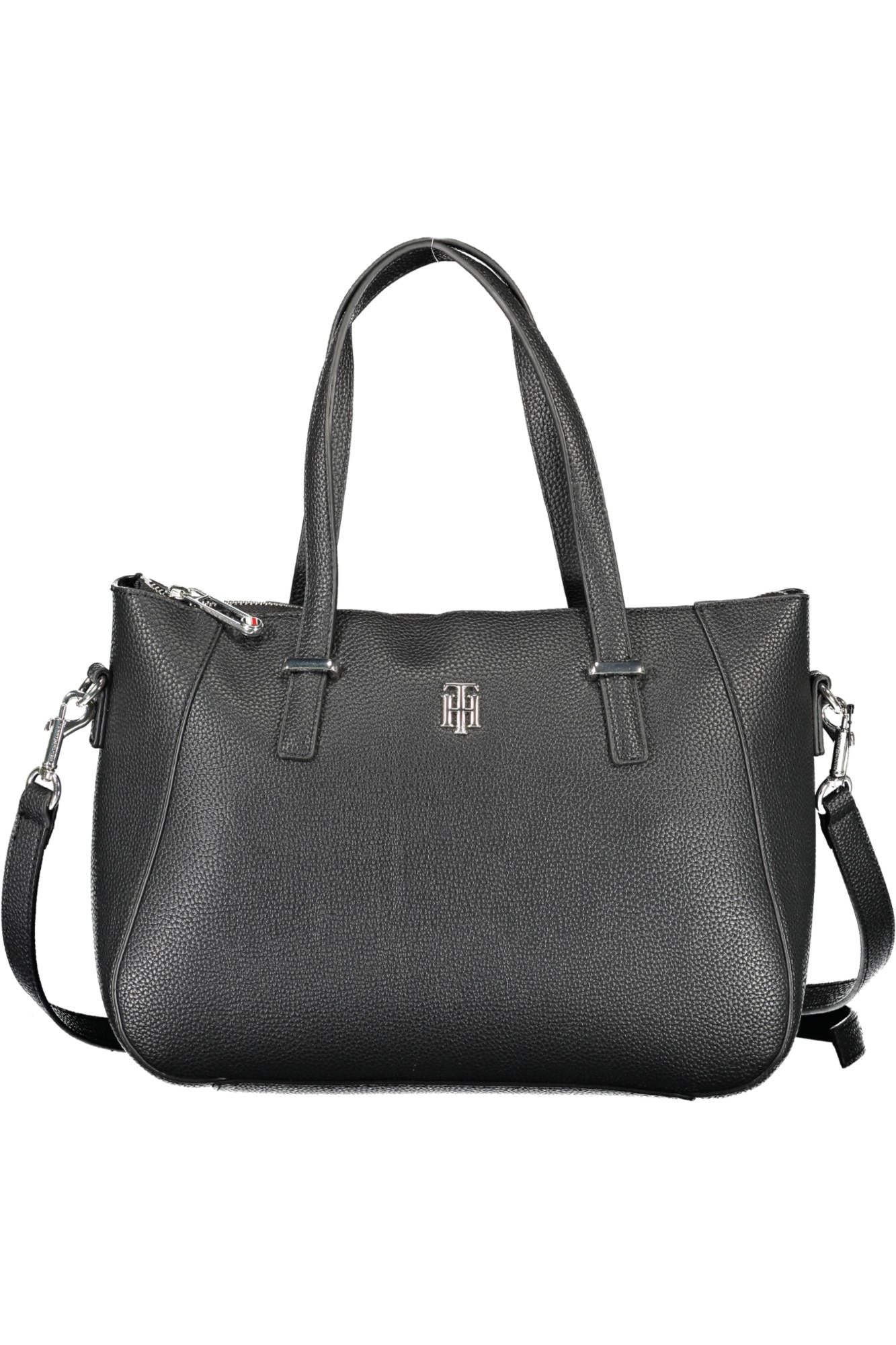 Black Polyethylene Women Handbag - GLAMHUB BOUTIQUE 