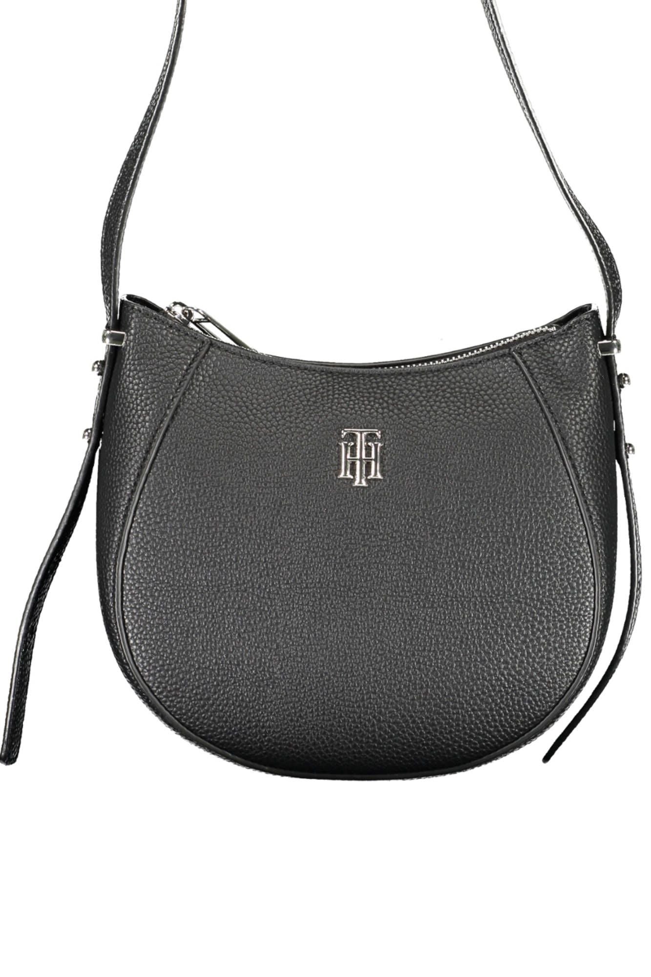 Black Polyethylene Women Handbag - GLAMHUB BOUTIQUE 