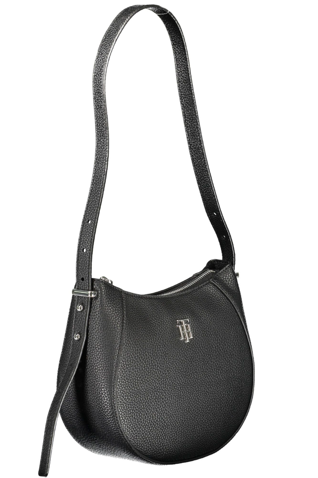 Black Polyethylene Women Handbag - GLAMHUB BOUTIQUE 