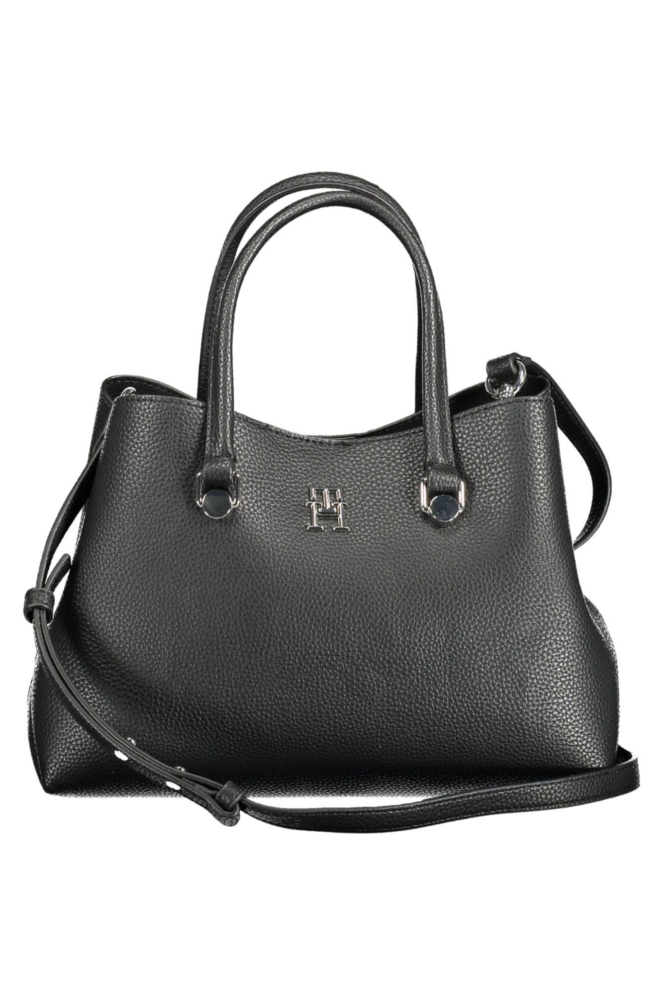 Black Polyester Women Handbag - GLAMHUB BOUTIQUE 