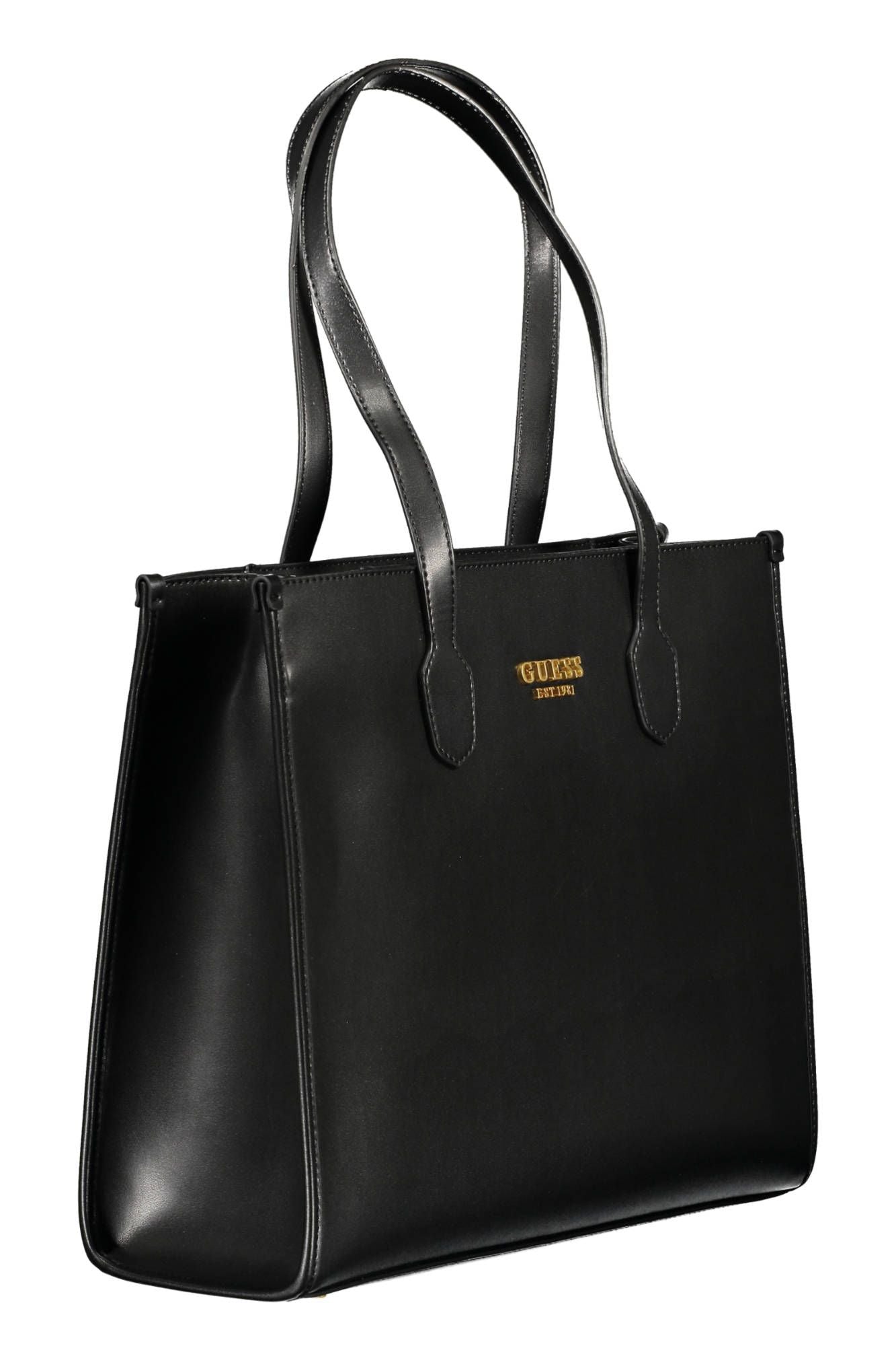 Black Polyethylene Women Handbag - GLAMHUB BOUTIQUE 