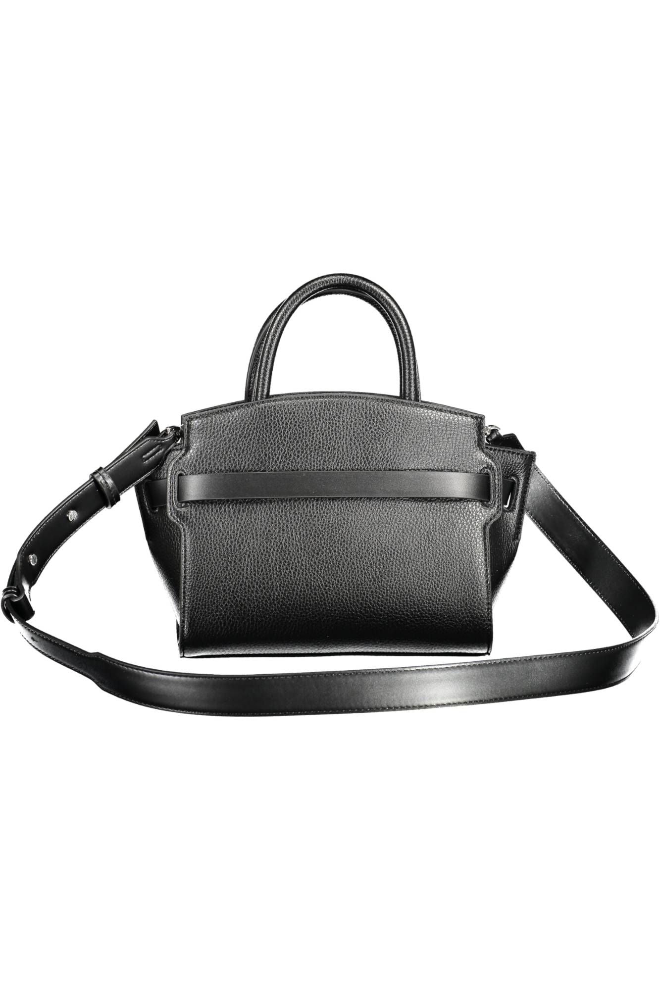 Black Polyethylene Women Handbag - GLAMHUB BOUTIQUE 