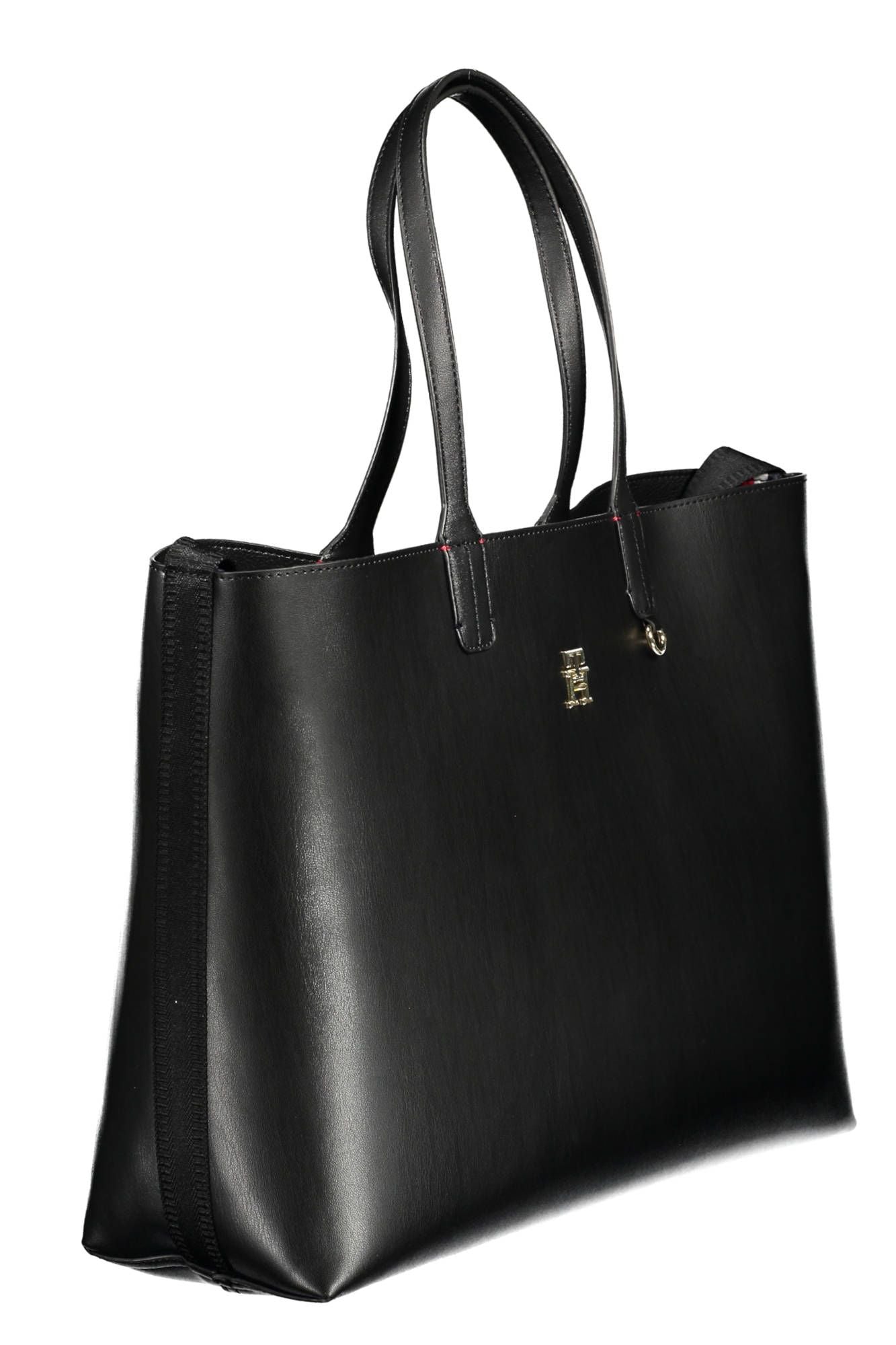 Black Polyethylene Women Handbag - GLAMHUB BOUTIQUE 