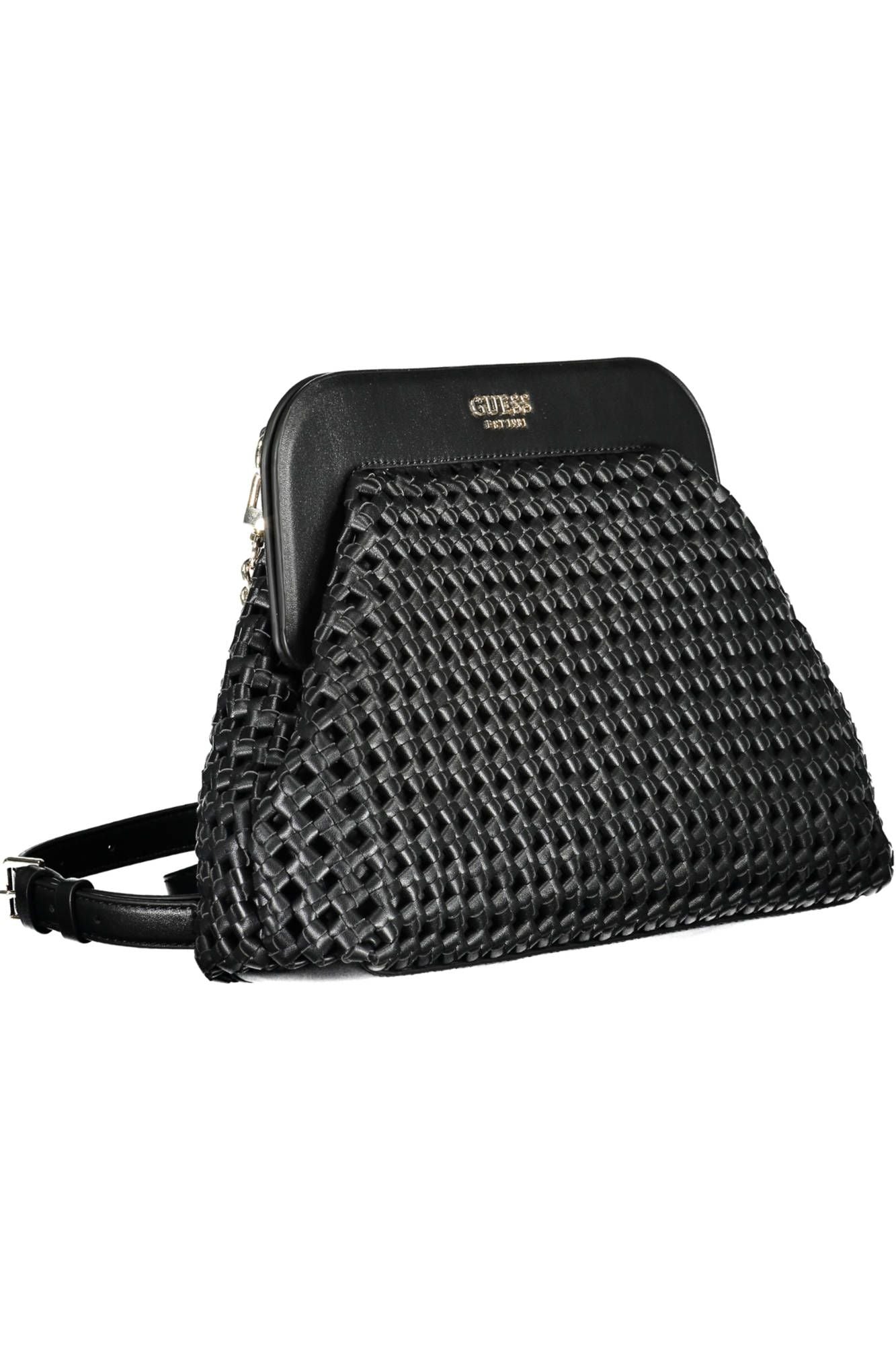 Black Polyethylene Women Handbag - GLAMHUB BOUTIQUE 