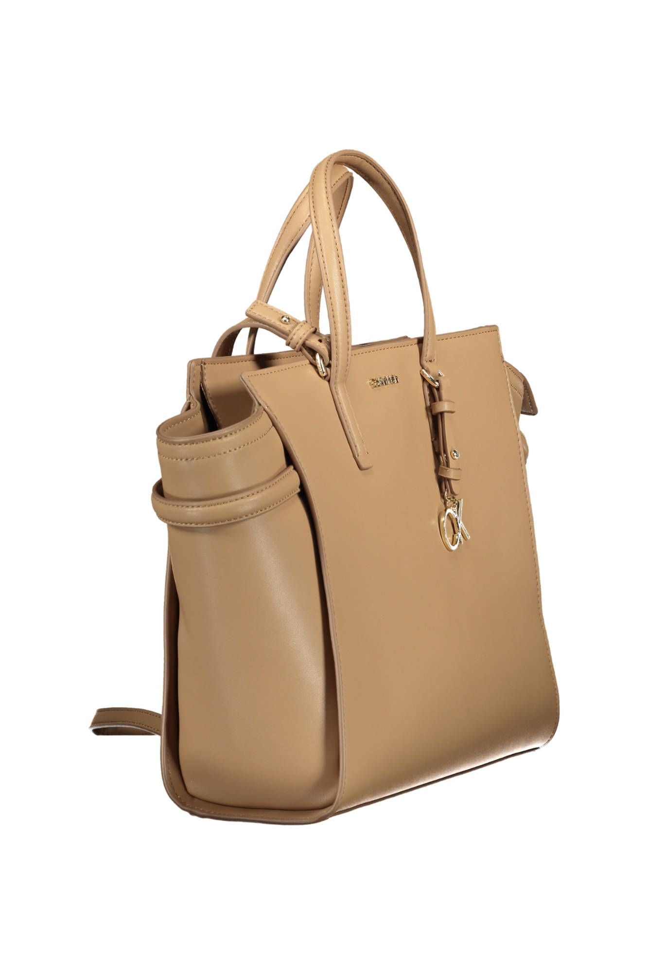 Beige Polyester Women Handbag - GLAMHUB BOUTIQUE 