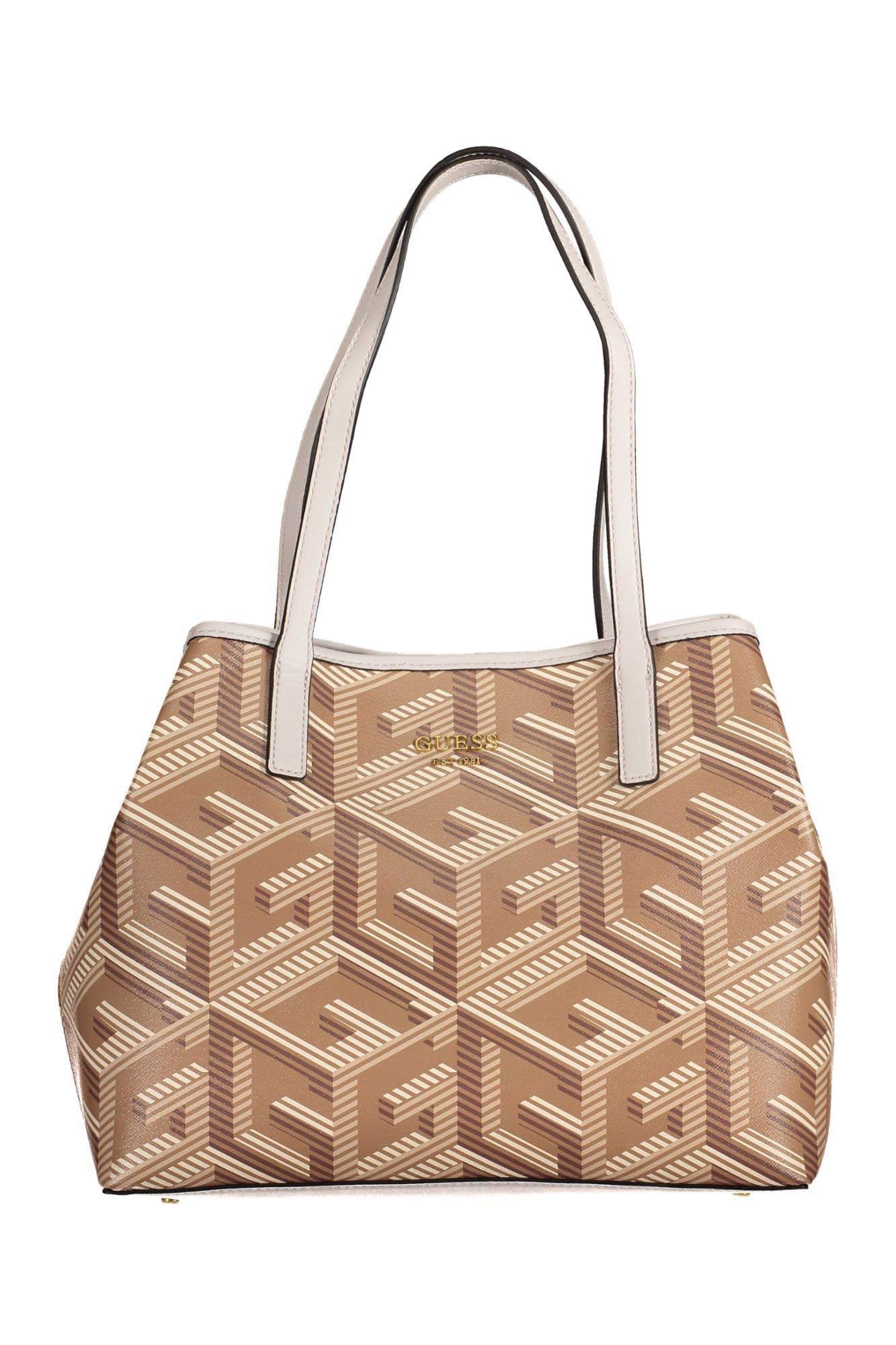 Beige Polyethylene Women Handbag - GLAMHUB BOUTIQUE 