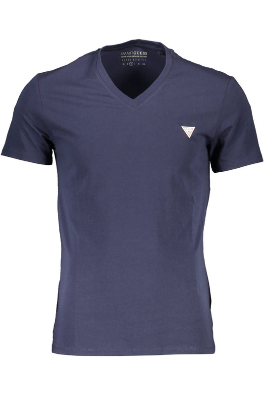 Blue Cotton Men T-Shirt