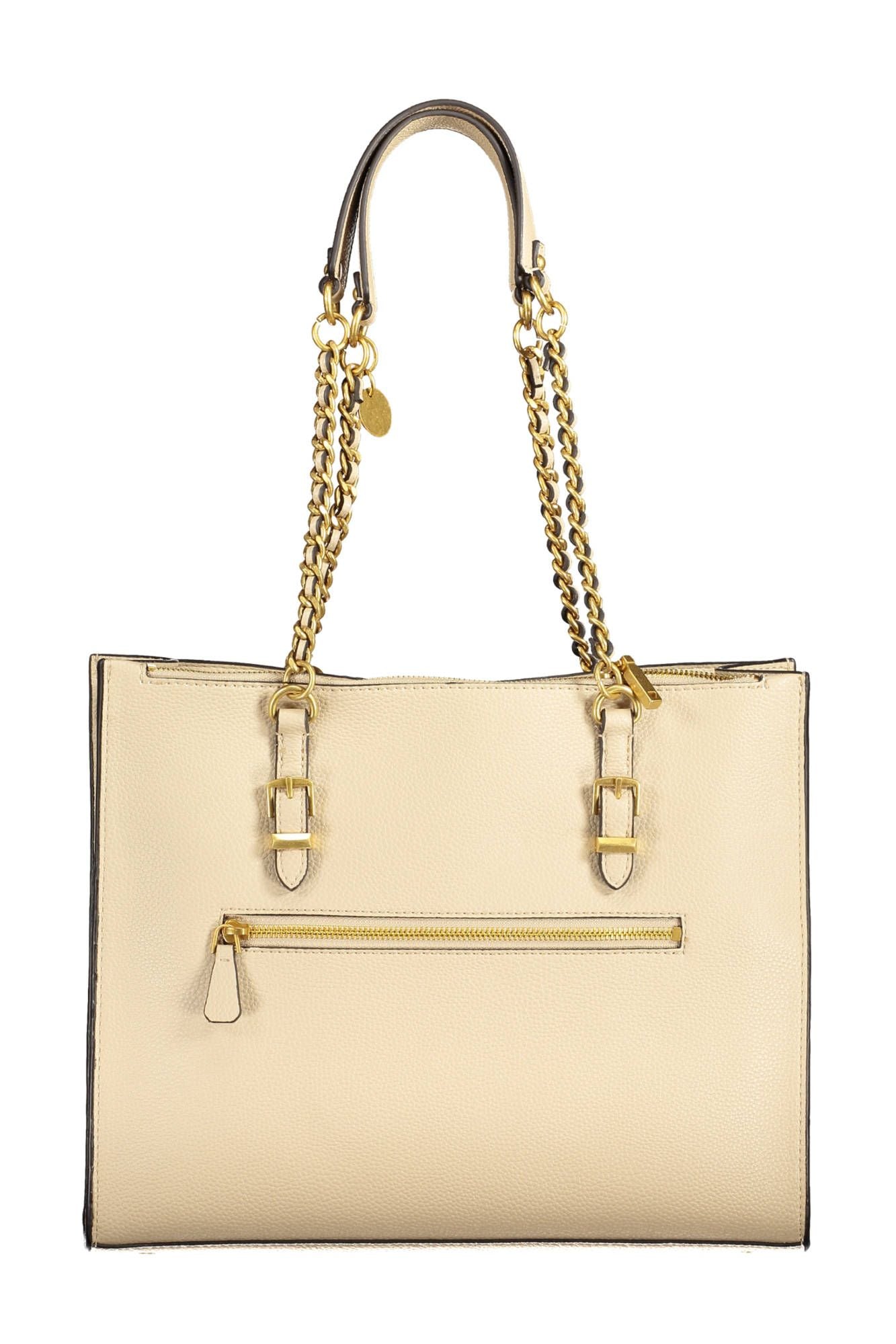 Beige Polyethylene Women Handbag - GLAMHUB BOUTIQUE 