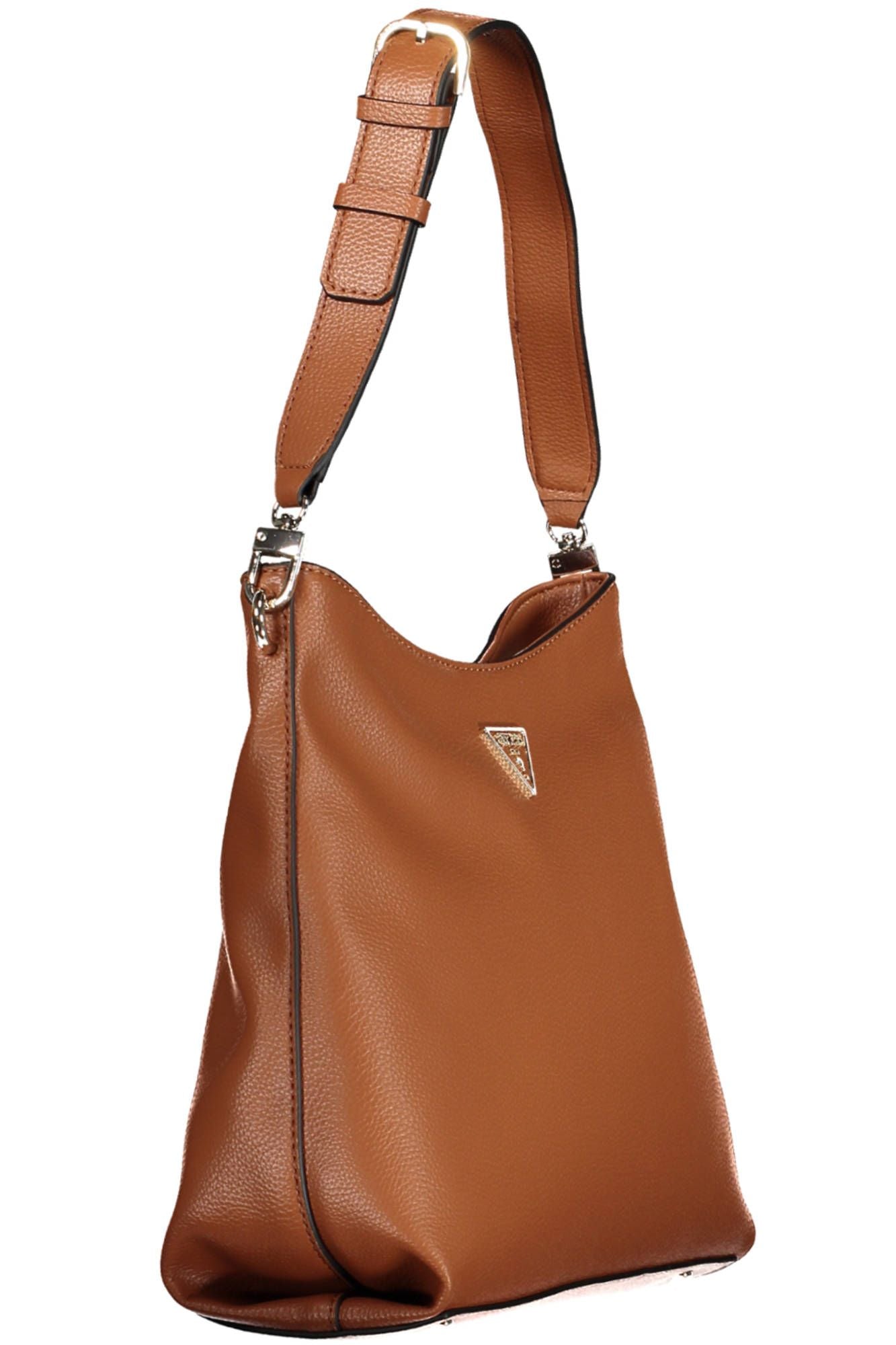 Brown Polyethylene Women Handbag - GLAMHUB BOUTIQUE 