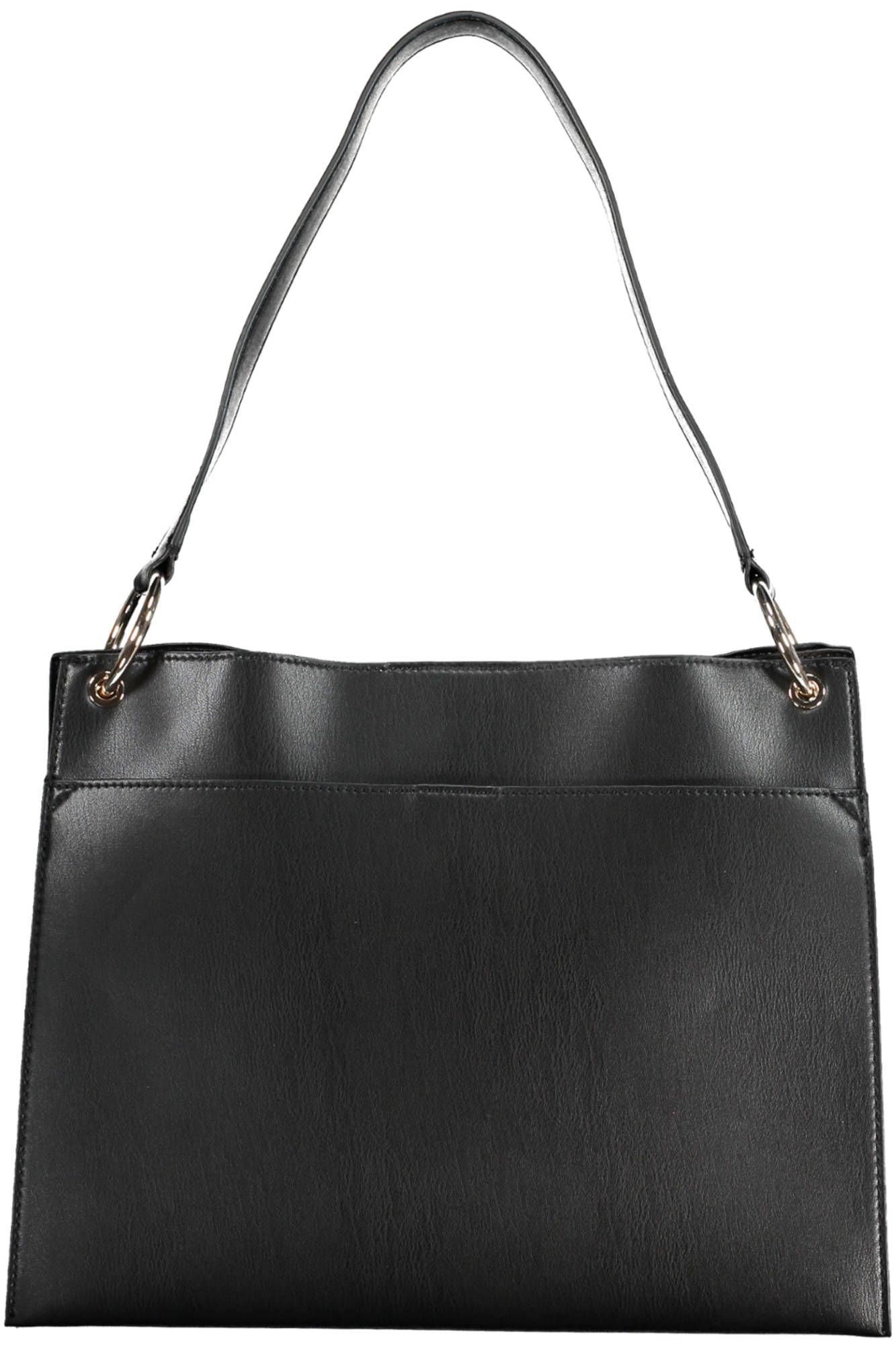 Black Polyethylene Women Handbag - GLAMHUB BOUTIQUE 