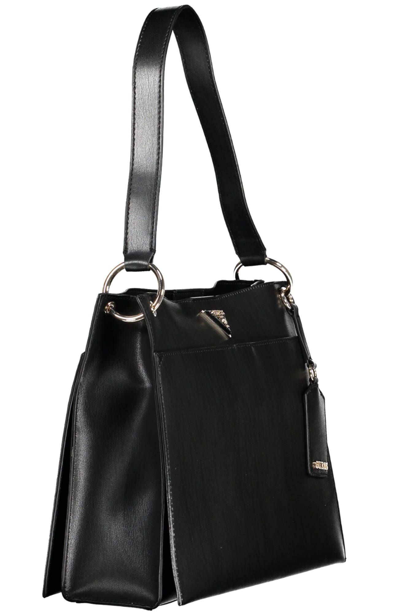 Black Polyethylene Women Handbag - GLAMHUB BOUTIQUE 