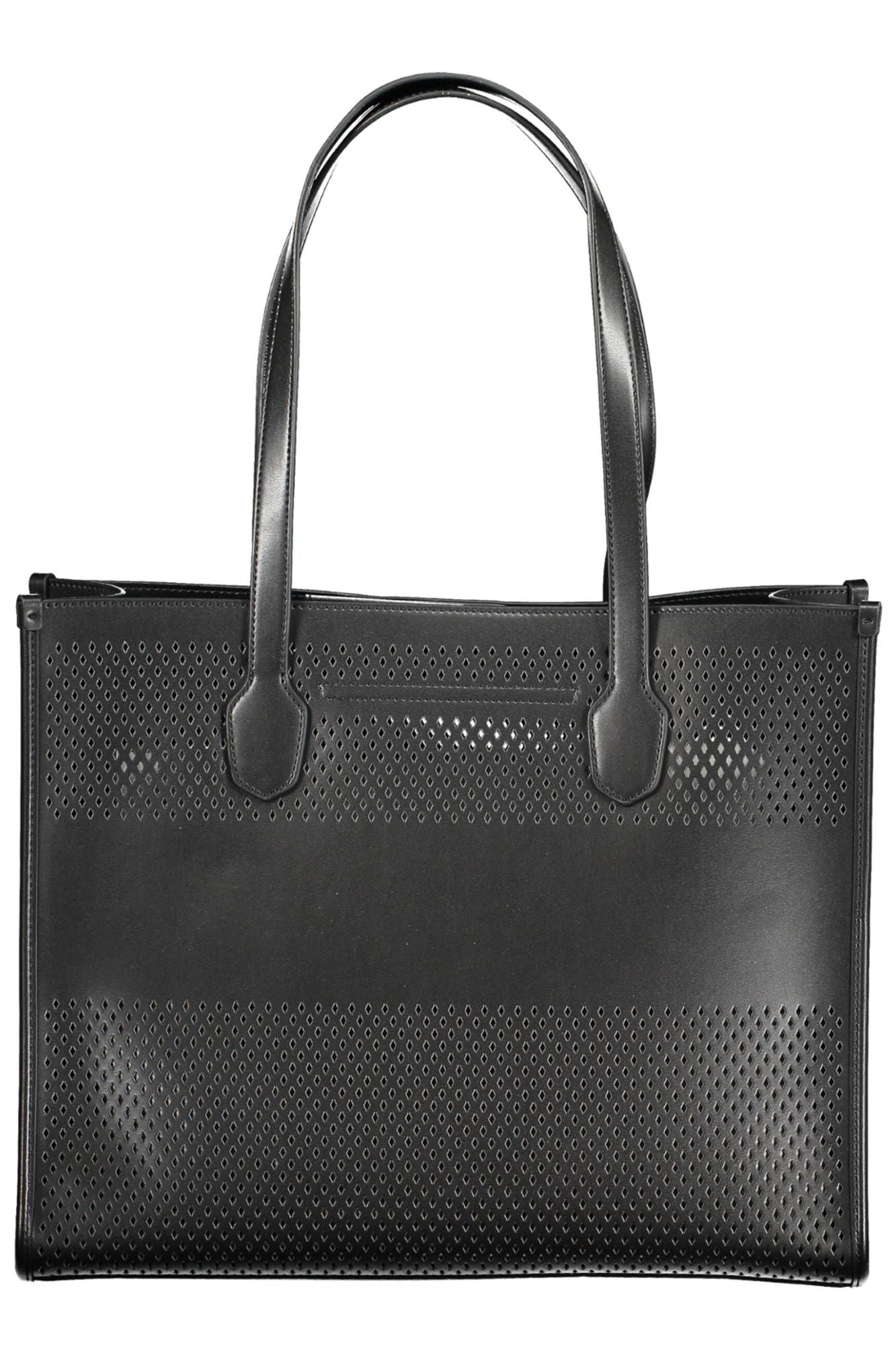 Black Polyethylene Women Handbag - GLAMHUB BOUTIQUE 