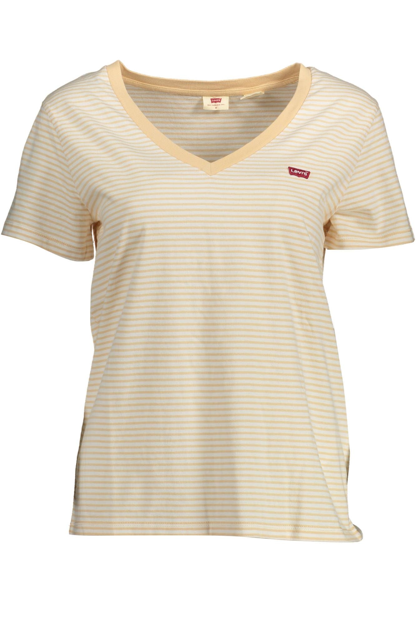 Beige Cotton Women T-Shirt - GLAMHUB BOUTIQUE 