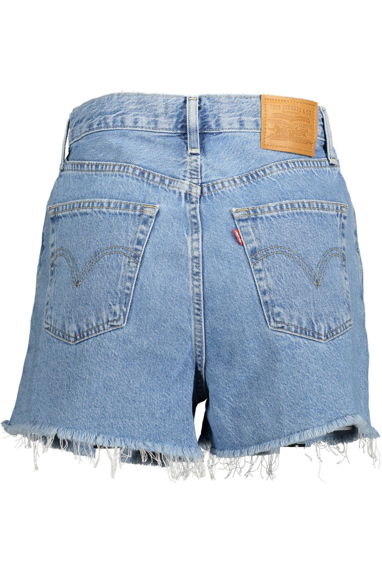 Chic Fringed Hem Denim Shorts in Light Blue - GLAMHUB BOUTIQUE 