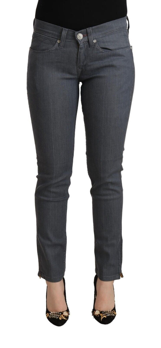 Chic Slim Fit Grey Denim Delight - GLAMHUB BOUTIQUE 