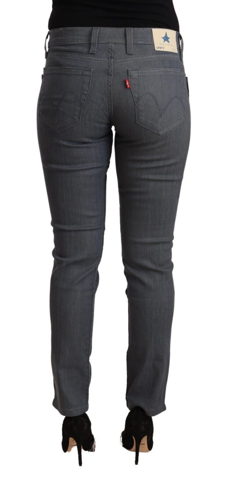 Chic Slim Fit Grey Denim Delight - GLAMHUB BOUTIQUE 