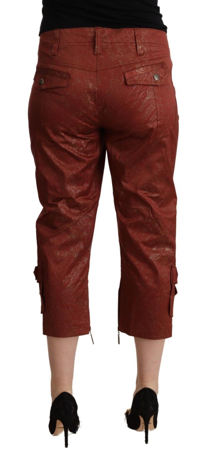 Chic Brown Cropped Cotton Pants - GLAMHUB BOUTIQUE 