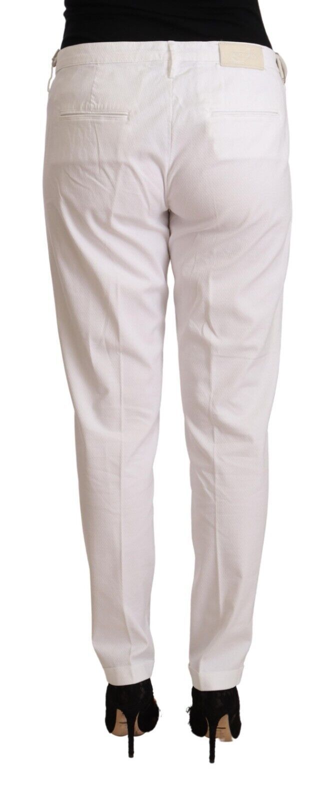 Elegant Mid Waist Tapered Trousers - GlamHub Luxury and Icon Brand Clothing