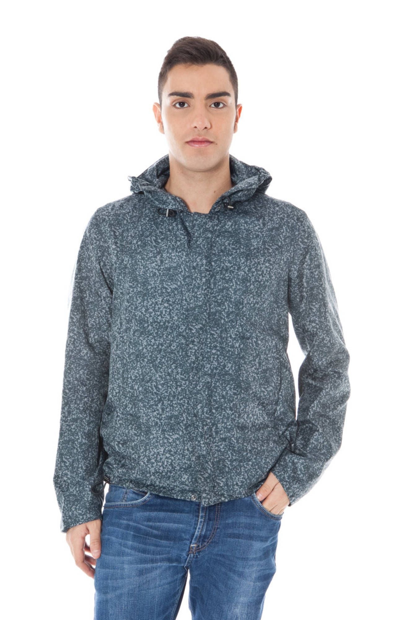 Gray Polyamide Men Jacket - GLAMHUB BOUTIQUE 