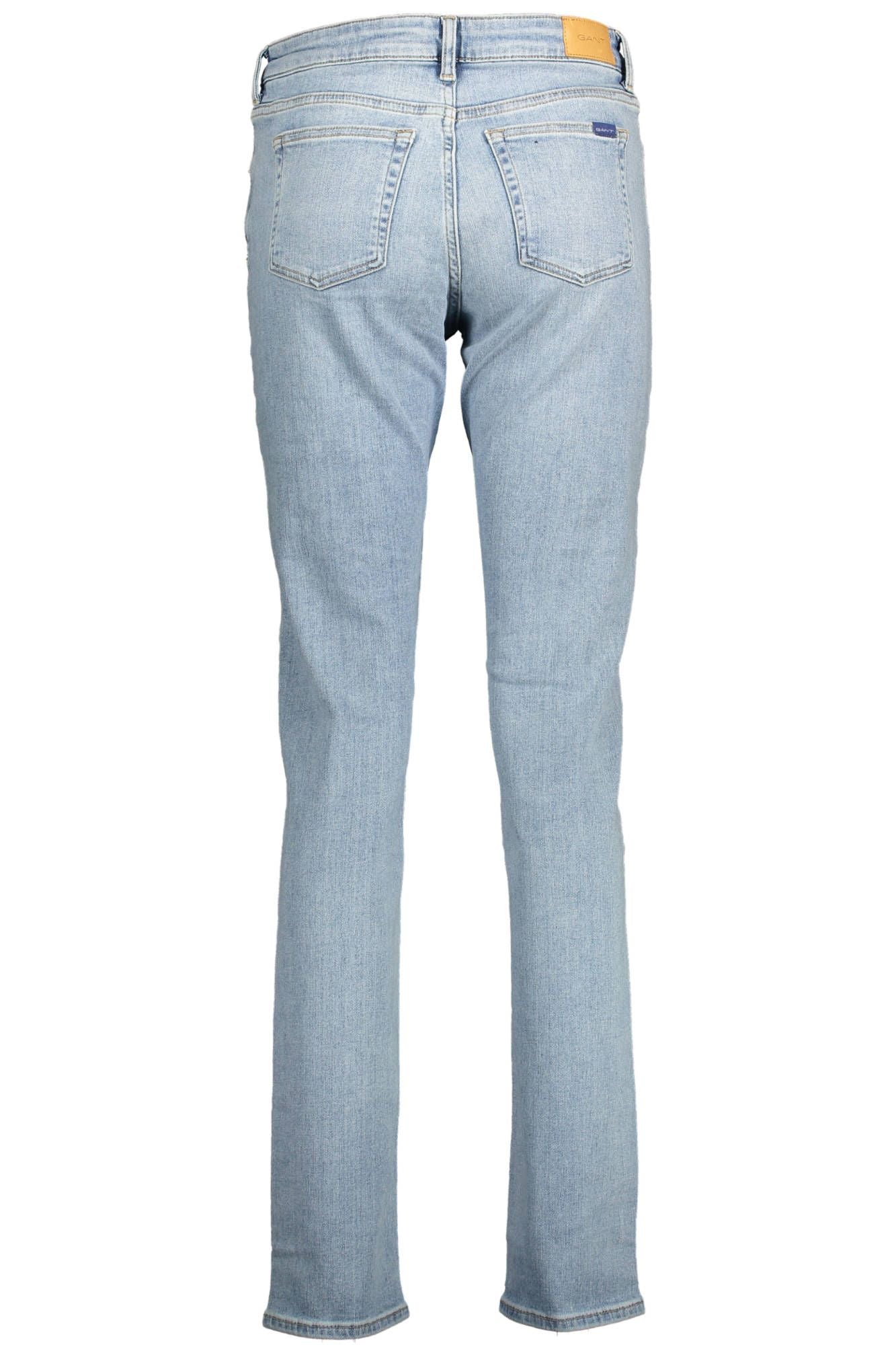 Light Blue Cotton Women Jeans - GlamHub Luxury and Icon Brand Clothing