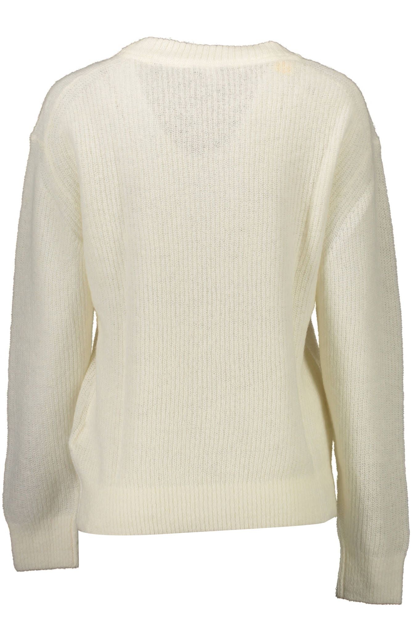 White Wool Women Sweater - GlamHub Luxury and Icon Brand Clothing