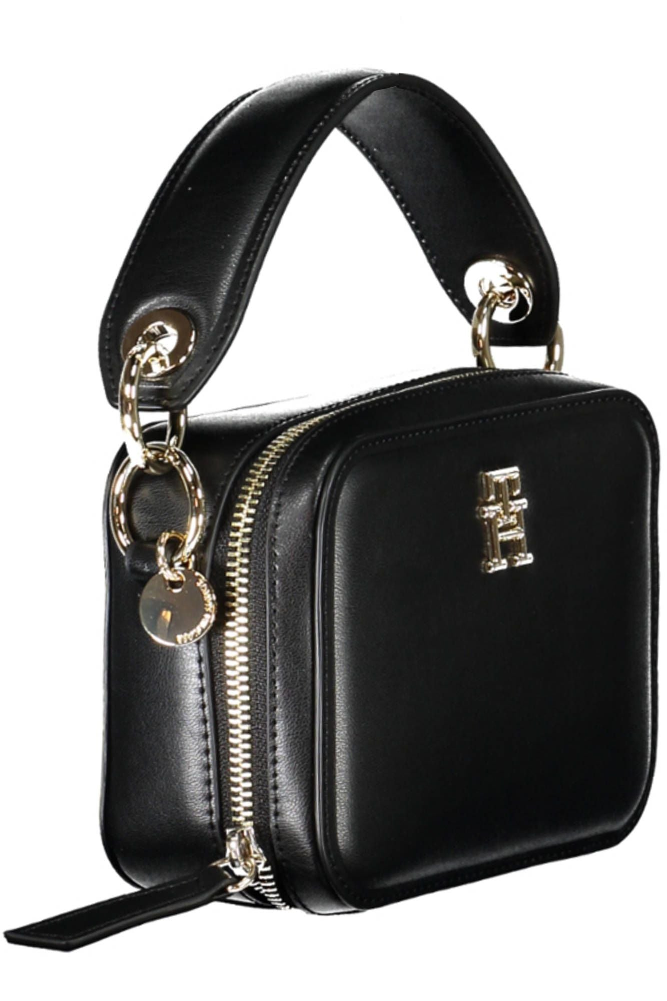 Black Polyethylene Women Handbag - GLAMHUB BOUTIQUE 