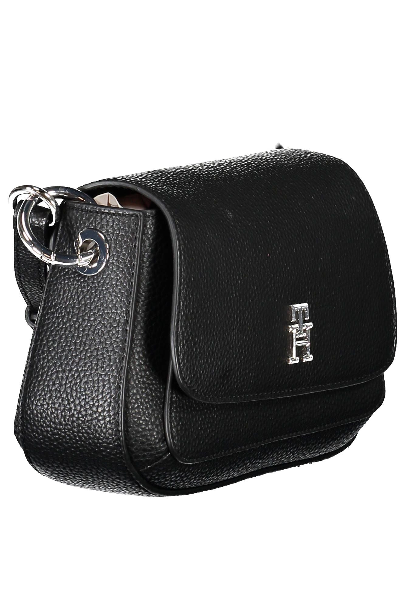 Black Polyethylene Women Handbag - GLAMHUB BOUTIQUE 