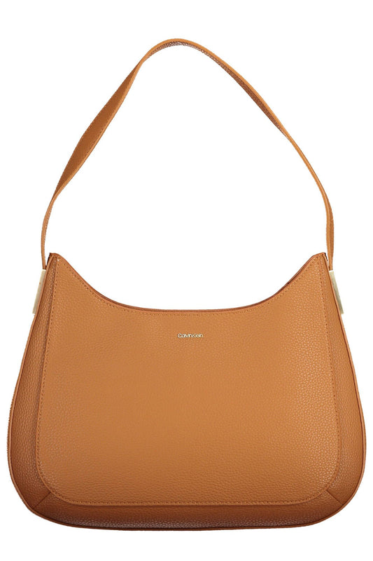 Brown Polyester Women Handbag - GLAMHUB BOUTIQUE 