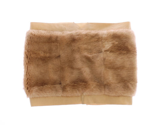 Exclusive Beige MINK Fur Scarf Wrap - GlamHub Luxury and Icon Brand Clothing