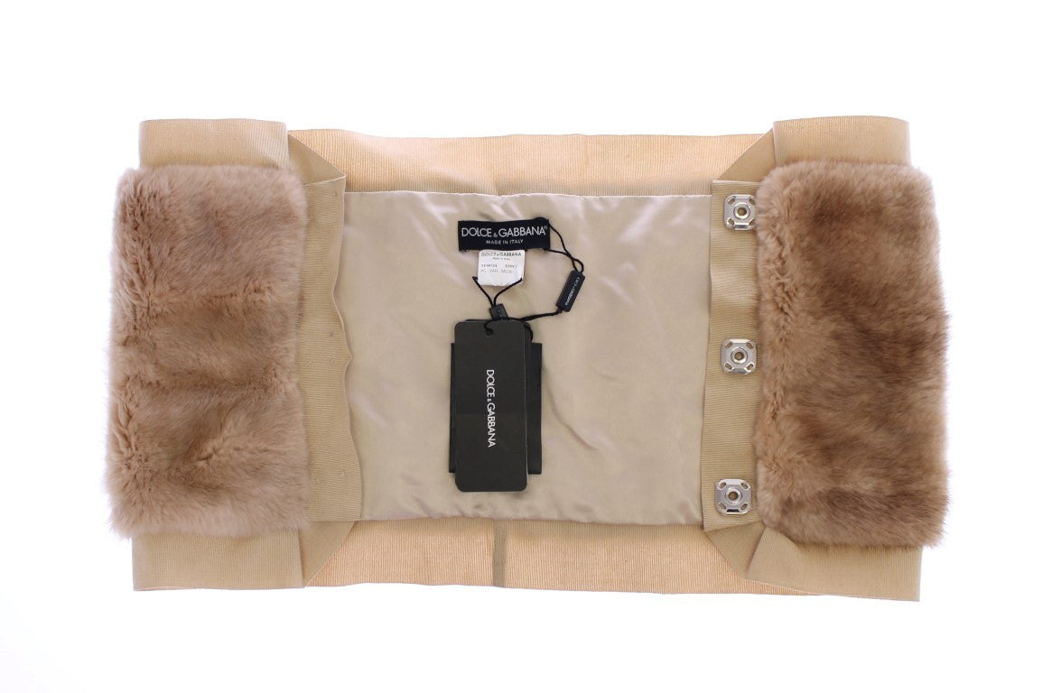 Exclusive Beige MINK Fur Scarf Wrap - GlamHub Luxury and Icon Brand Clothing