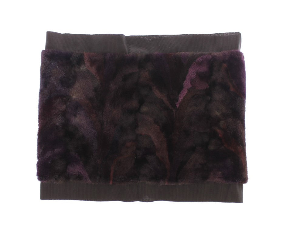 Exquisite Purple MINK Fur Scarf Wrap - GlamHub Luxury and Icon Brand Clothing