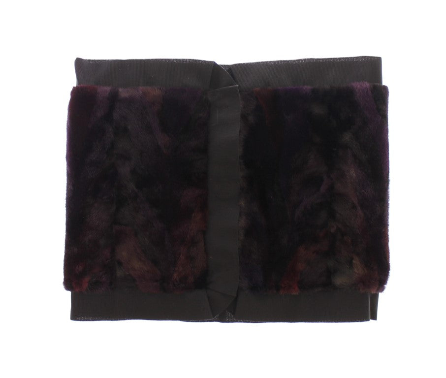 Exquisite Purple MINK Fur Scarf Wrap - GlamHub Luxury and Icon Brand Clothing