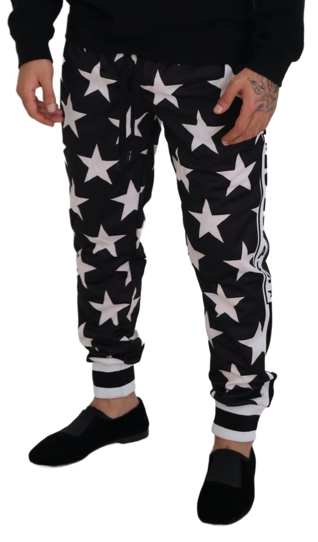 Dolce & Gabbana Star Print Casual Sweatpants with Logo Detail