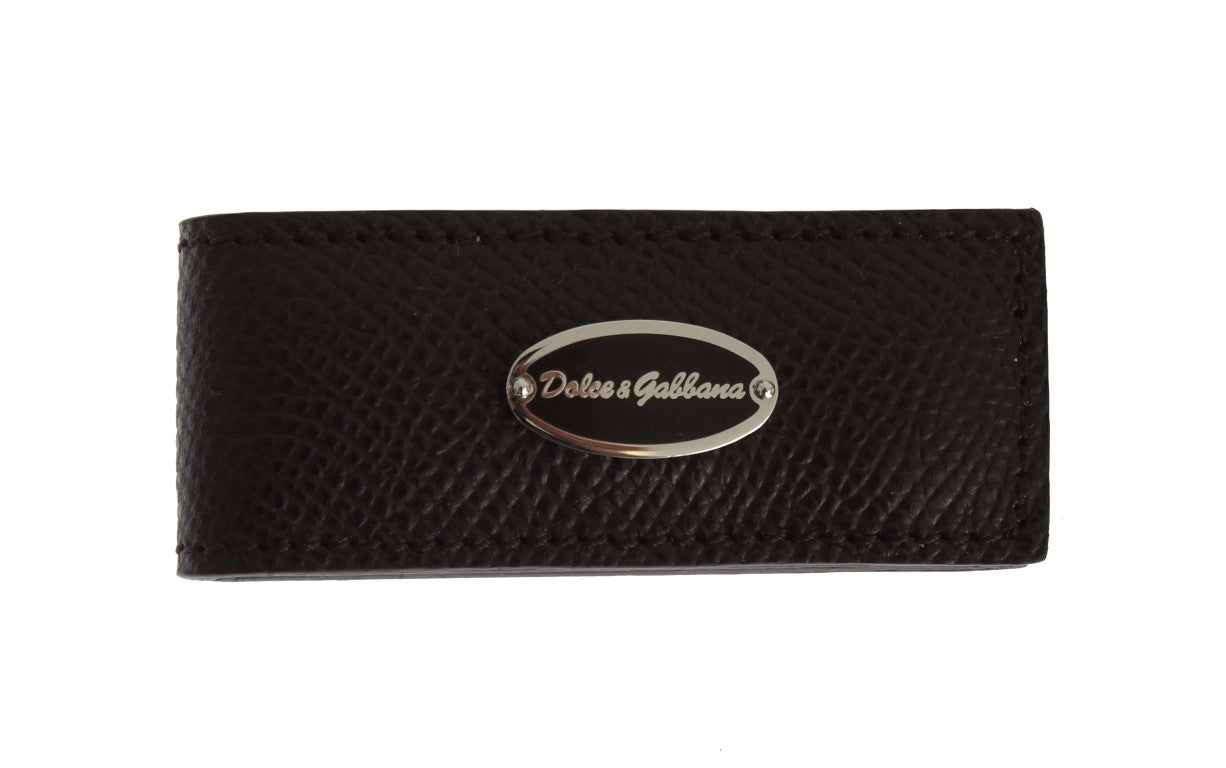 Elegant Brown Leather Money Clip - GlamHub Luxury and Icon Brand Clothing