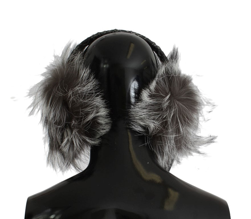 Elegant Fur and Crystal Ear Muffs - GlamHub Luxury and Icon Brand Clothing