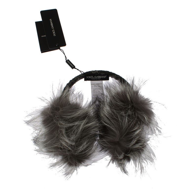 Elegant Fur and Crystal Ear Muffs - GlamHub Luxury and Icon Brand Clothing