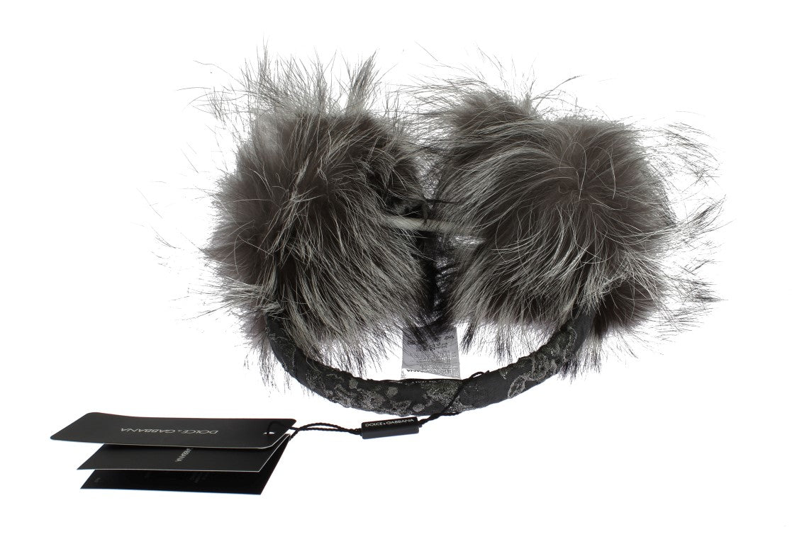 Elegant Fur and Crystal Ear Muffs - GlamHub Luxury and Icon Brand Clothing