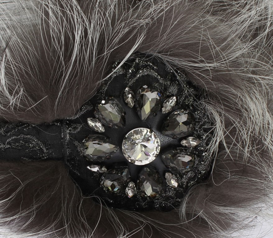 Elegant Fur and Crystal Ear Muffs - GlamHub Luxury and Icon Brand Clothing